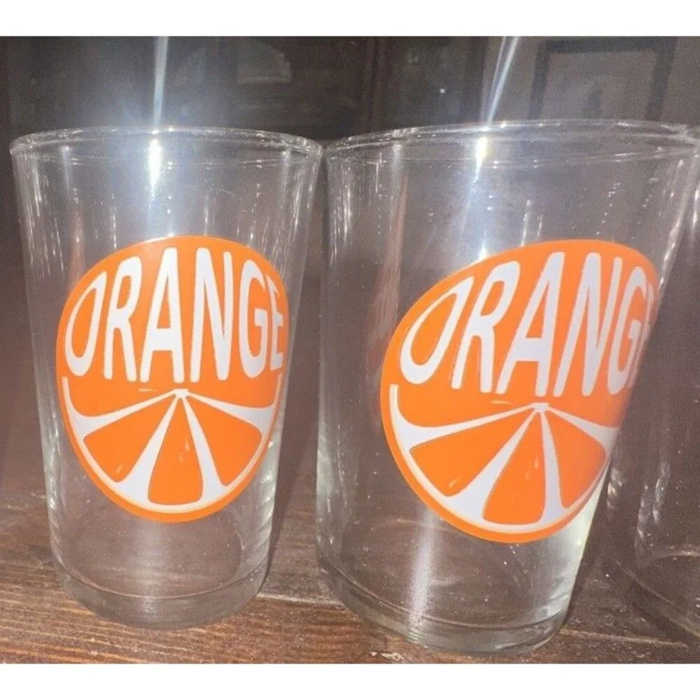 Vintage Luminarc MCM 7oz Orange Slice Juice Glass - Set Of 6